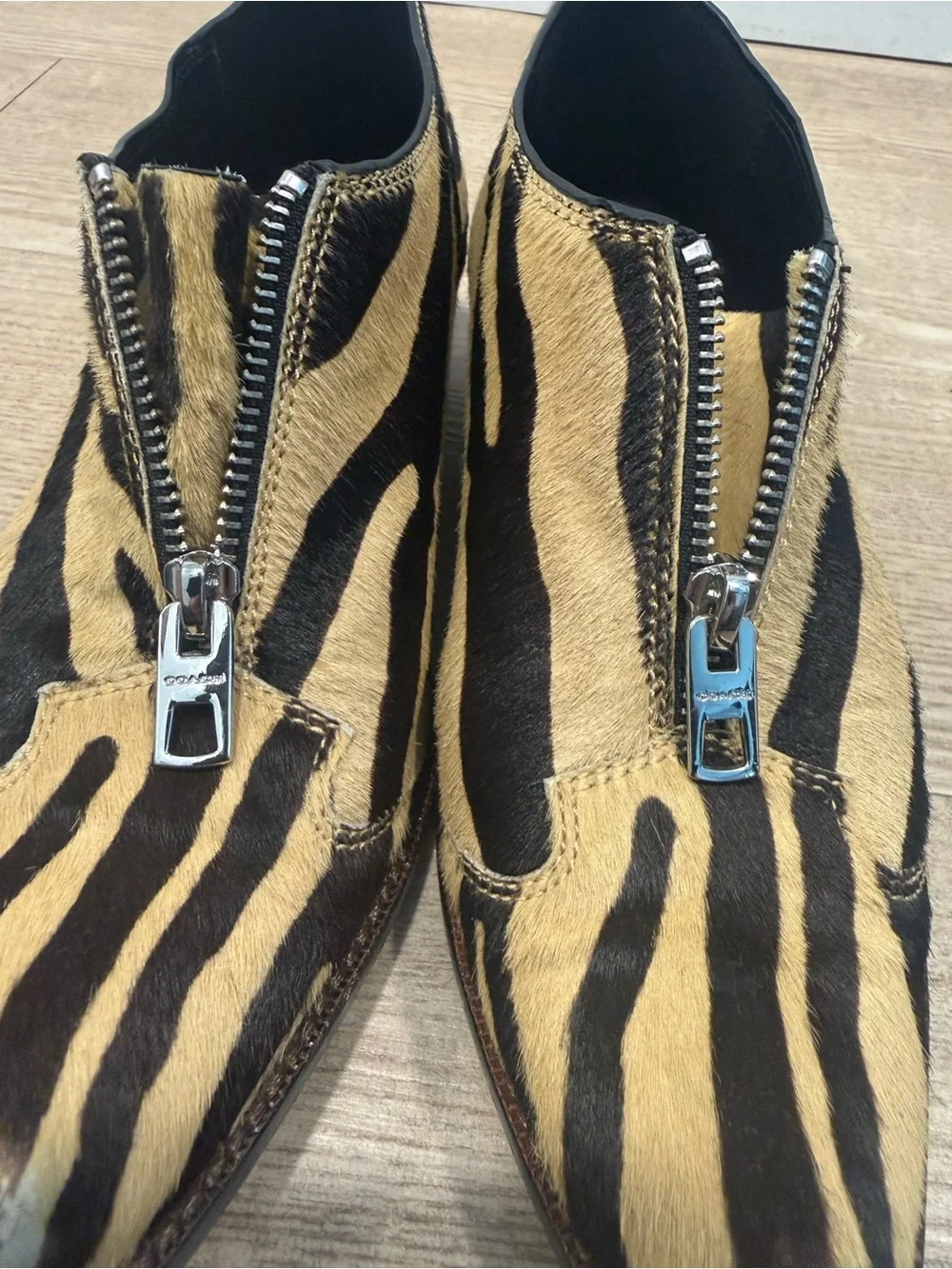 Coach zip up ankle booties 5.5